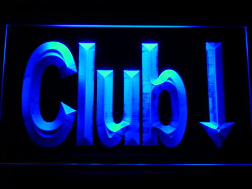 Club Downstairs Arrow Down Neon Light Sign